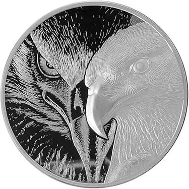 10 oz Mongolia Majestic Eagle Incuse High Relief Silver Round