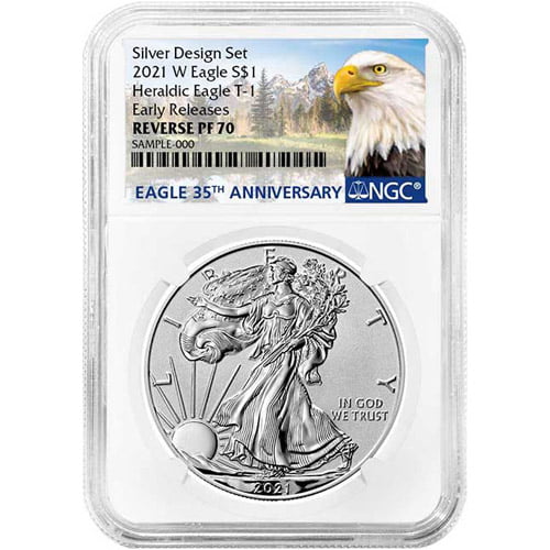 2021 Reverse Proof American Silver Eagle 2-Coin Designer Set NGC
