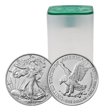 2022 1 oz American Silver Eagle Tube (20 Coins, BU)