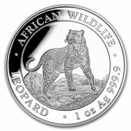 2022 Somalia 1 oz Silver African Wildlife Leopard BU (50 Coins)