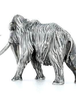 8 oz Antique Finish Woolly Mammoth Silver Statue (New, Box + CoA)