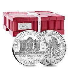 (100 Coin Box) 2020 1 oz Austrian Silver Philharmonic Coin BU