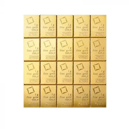 20 x 1 g Valcambi Gold CombiBar – In Assay