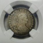 1797 16 Stars Draped Bust Small Eagle Dime NGC Graded FINE Details Cleaned JR-1