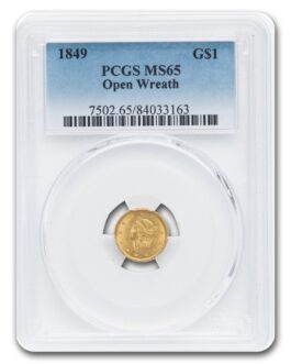 $1 1849 Liberty Head Gold Open Wreath MS-65 PCGS