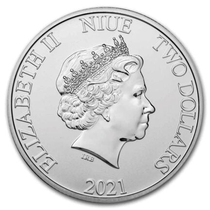 100 Coins(4 Tube) 2021 1 oz Niue Silver Star Wars Millennium Falcon Coin